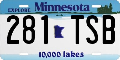 MN license plate 281TSB