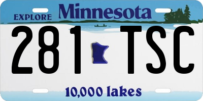 MN license plate 281TSC
