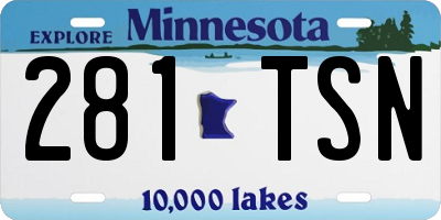MN license plate 281TSN