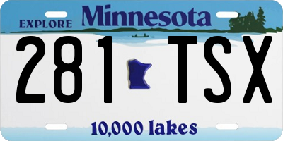 MN license plate 281TSX