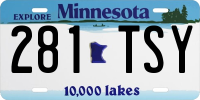 MN license plate 281TSY