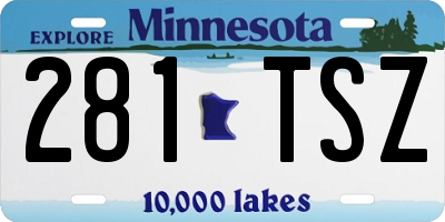 MN license plate 281TSZ