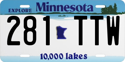 MN license plate 281TTW
