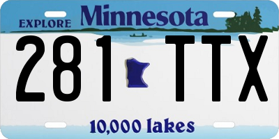 MN license plate 281TTX