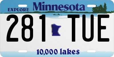 MN license plate 281TUE