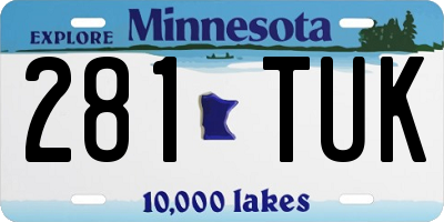 MN license plate 281TUK