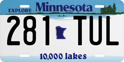 MN license plate 281TUL