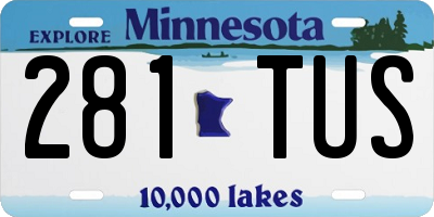 MN license plate 281TUS
