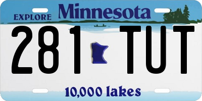 MN license plate 281TUT