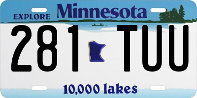 MN license plate 281TUU