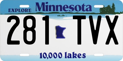 MN license plate 281TVX