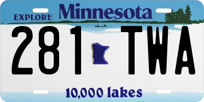 MN license plate 281TWA