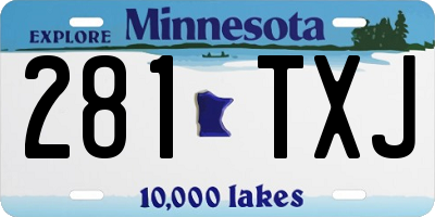 MN license plate 281TXJ