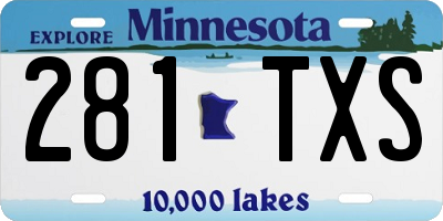 MN license plate 281TXS