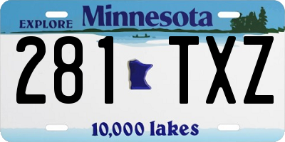 MN license plate 281TXZ