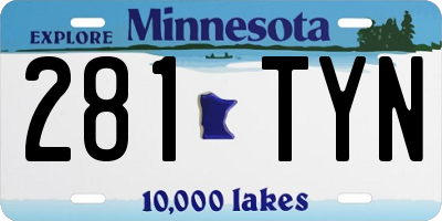 MN license plate 281TYN