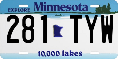 MN license plate 281TYW