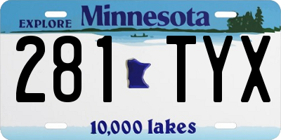 MN license plate 281TYX