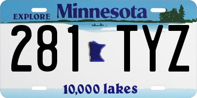 MN license plate 281TYZ