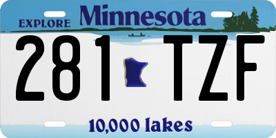 MN license plate 281TZF