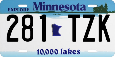 MN license plate 281TZK