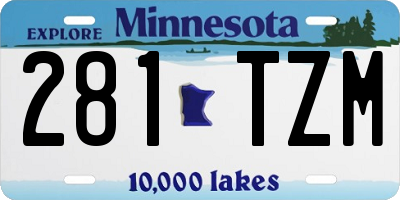 MN license plate 281TZM