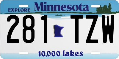 MN license plate 281TZW