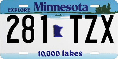MN license plate 281TZX