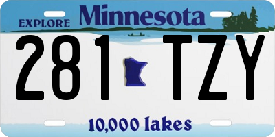 MN license plate 281TZY
