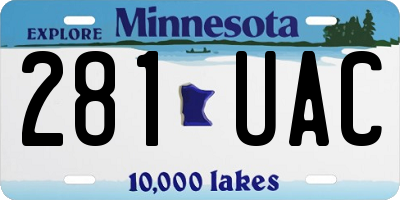 MN license plate 281UAC