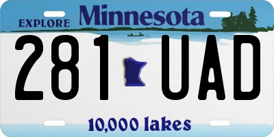 MN license plate 281UAD