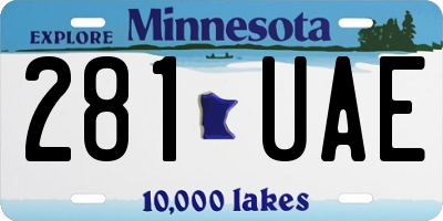 MN license plate 281UAE
