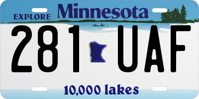 MN license plate 281UAF