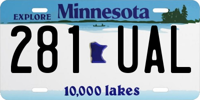 MN license plate 281UAL