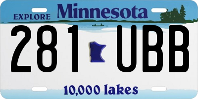 MN license plate 281UBB