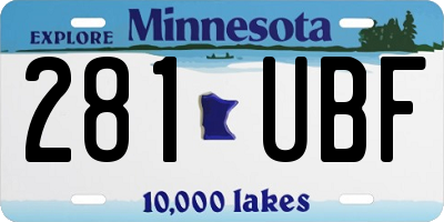 MN license plate 281UBF