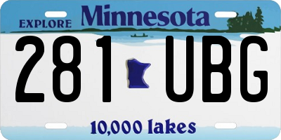 MN license plate 281UBG