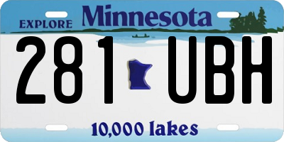 MN license plate 281UBH