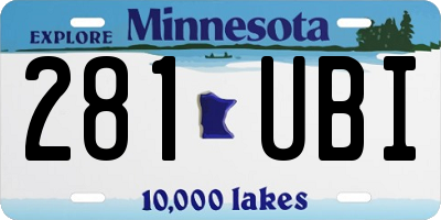 MN license plate 281UBI