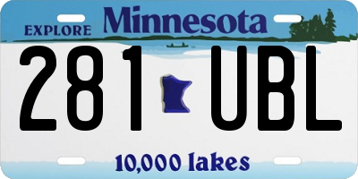MN license plate 281UBL
