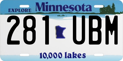 MN license plate 281UBM