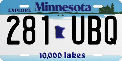 MN license plate 281UBQ