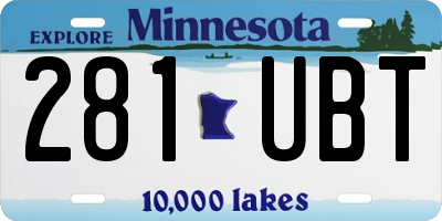 MN license plate 281UBT