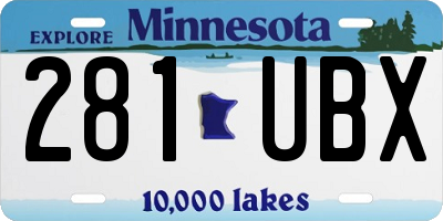 MN license plate 281UBX