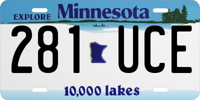 MN license plate 281UCE