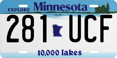 MN license plate 281UCF