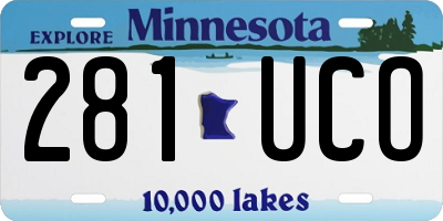 MN license plate 281UCO