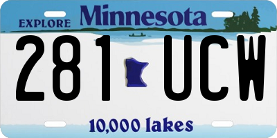 MN license plate 281UCW