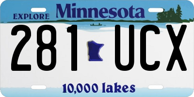 MN license plate 281UCX