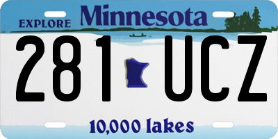 MN license plate 281UCZ